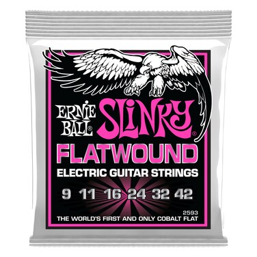 Ernie Ball Super Slinky Flatwound Electric Guitar Strings 9-42 Gauge (P02593)