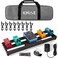 Guitar Pedalboard with Built-in Power Supply Pedal Board Aluminium Alloy 1.8lb Lightweight Pedal Board 19x5 Inch Black Pedal Board with Power Supply, Carrying Bag, Guitar Pedal Cable, Hook Tape