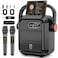 JYX Karaoke Machine with 2 Wireless Microphones, 5200mAh Portable Speaker Set Bluetooth 5.0 Rechargeable PA System with TWS,FM, REC,Stage Subwoofer Supports BT/USB/TF Card/Aux for Party