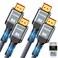 10K 8K HDMI 2.1 Cable 2-Pack 6.6FT, Highwings Certified 48Gbps Ultra High Speed Slim HDMI Cord,Support 4K@120Hz 8K@60Hz, HDCP 2.2&amp;2.3, Dynamic HDR,eARC,DTS:X, Compatible with Roku TV/HDTV/PS5/Blu-ray