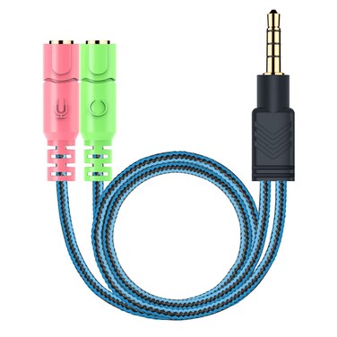 MillSO Headphone Mic Splitter, 3.5mm Headset Adapter (Microphone + Audio) 2 TRS Female to TRRS Male CTIA Stereo Jack Y Cable Compatible for Dual-Plug Gaming Headset to Xbox, PS4, Phone, Laptop, PC