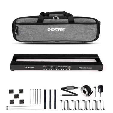 Ghost Fire Guitar Pedal Board with Built-in Isolated Power Supply Aluminum Alloy Effect Pedalboard with Carry Bag,PP series (PP1)