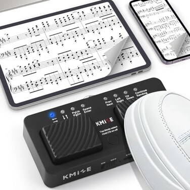Kmise Wireless Page Turner Pedal, Small Silent Ipad Foot Pedal Page Turner for Android   iOS   Windows, 48 Hours Long Battery Endurance Cordless Page Turner Pedal for Flip Pages from music Softwares.