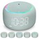 White Noise Machine Alarm Clock for Bedrooms - 5W Stereo Bluetooth Speaker - 24 Soothing Sounds - 9 Night Lights - Auto-Dimmable Digital Alarm Clock Sound Machine for Sleeping