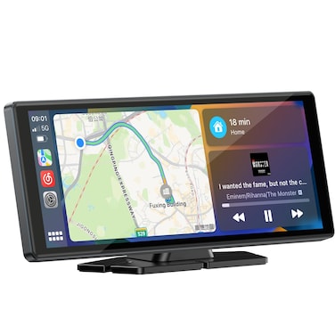 LAMTTO 9.26-inch Wireless CarPlay Screen for Car Compatable with Apple CarPlay&amp; Android Auto,Portable Car Stereo with GPS Navigation,Bluetooth,Mirror Link,Drive Play,Touch Screen for All Vehicles