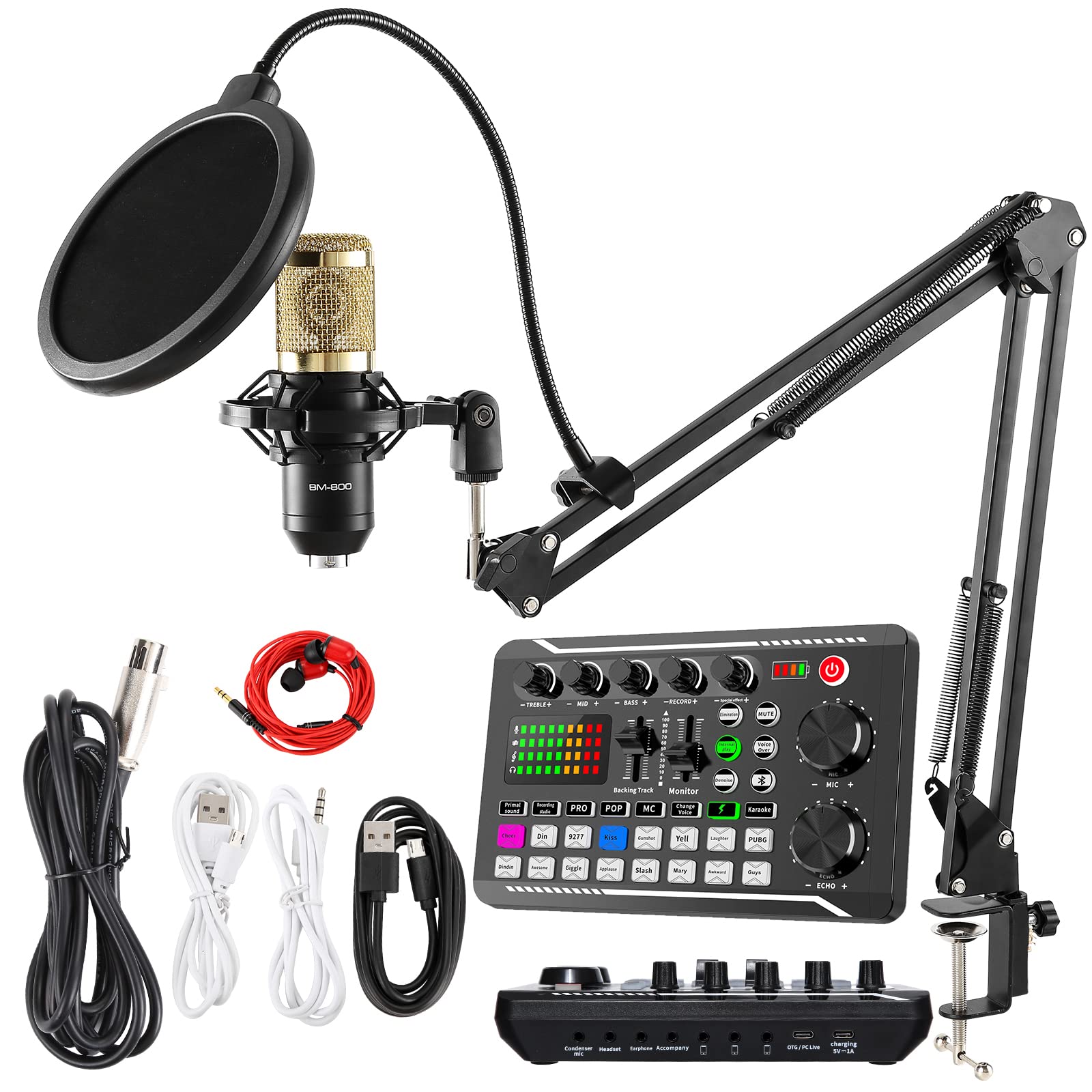 SINWE SINWE bm-800 Condenser Mic With Live Sound Card Kit xlr