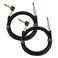 Adoerpai 2-Pack Guitar Cables 1/4 Inch 6.35mm Male to Male Jack Right Angle to Straight Nylon Braided TS Mono Instrument Cable (6.6FT)