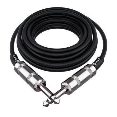 GearIT Professional Speaker Cable (15ft) 12AWG Pure Copper 1/4 inch to 1/4 inch TS Straight Male to Male for Amplifier, Speaker Cabinet, PA and DJ Audio