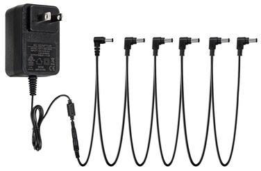 STRICH SPA-10 Guitar Pedal Power Supply Adapter (1000mA -1A) AC DC 9V, Compatible for Guitar Pedal Bass Effect Pedal Board (Tip Negative), 6 Way Daisy Chain Cables