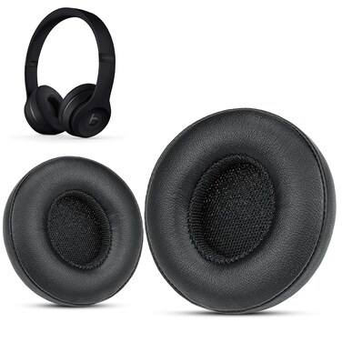 Krone Kalpasmos Beats Solo 3 Earpad Replacement, Beat Replacement Ear Pads for Beats Solo 2 &amp; Solo 3 Headphones, Beats Solo 2 Earpad Replacement with Premium Protein Leather Memory Foam - Black