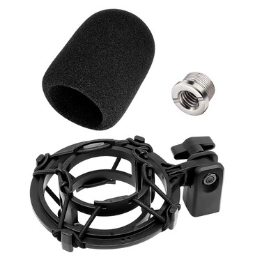 Etour AT2020 Microphone Shock Mount with Pop Filter, [Custom Built for audio technica Mic] Anti-Vibration Suspension Shockmount Holder Clip Compatible with AT2020USB+ AT2035 ATR2050 AT3035 AT3060