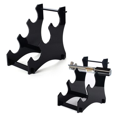 WANLIAN Lightsaber stand sword stand sword hook 3-layer acrylic desktop lightsaber display stand sword stand display stand sword stand holder (Black)