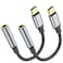 Welldiea USB-C to 3.5mm Headphone Jack Adapter, Type-C to 3.5mm Aux Adapter Compatible with iPhone 15/15 Pro/15 Pro Max/15 Plus, Samsung Galaxy S22/S21/S20 Ultra/Note 20 and More (2, Black)