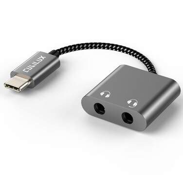 Cubilux USB C Double Headphone Splitter, Type C to Dual 3.5mm Jacks Audio Sharing Adapter Compatible with iPhone 15+/15, iPhone 15 Pro Max, iPad 10 iPad Pro, iPad Air 5/4 iPad Mini 6 and More