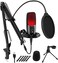 TECURS USB Microphone Condenser, PC Microphone Kit for Computer, Streaming Mic with Adjustable Boom Arm, Gaming,Microphone for Podcast, Twitch, YouTube, PS4, PS5