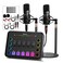 Podcast Equipment Bundle for 2, Audio Interface with XLR Condenser Microphone, and 3.5mm Mic,RGB, Mute,48V Phantom Power for Streaming,Gaming,Recording-Black