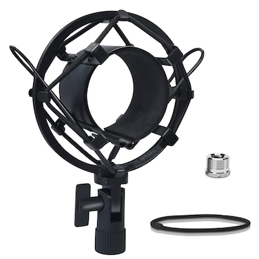 Boseen Microphone Shock Mount Mic Holder, Anti-Vibration Suspension Shock Mount Mic Holder Clip for 43mm-47mm Diameter Condenser Microphone
