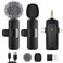 HMKCH Wireless Lavalier Microphone for iPhone - Android Phone/Camera/Computer/Laptop, Professional Dual Lapel Mic with USB-C/3.5mm/USB Plug for Video Recording, Vlog, YouTube, TikTok