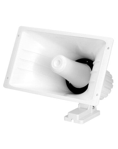 QWORK Power Horn Speaker, 100W 8 Ohms Indoor/Outdoor PA Speaker, White