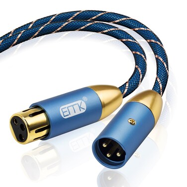 EMK XLR Microphone Cable 3 Pin XLR to XLR Cable for Microphones or Other Professional Recording, Mixing, and Lighting Equipments 10Ft