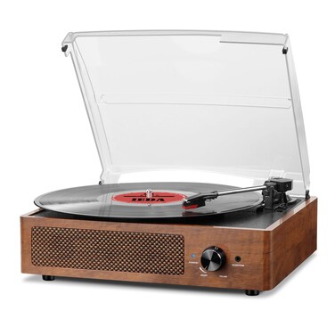 Vinyl Record Players Vintage Turntable for Vinyl Records with Speakers Belt-Driven Turntables Support 3-Speed, Bluetooth Wireless Playback, Headphone, AUX-in, RCA Line LP Vinyl Players