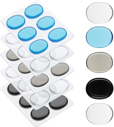 Fiada 30 Pieces Drum Dampeners Gels Silicone Gel Pads Soft Drum Dampeners for Cymbals Tone Control(Transparent White, Black, Blue, Gray)