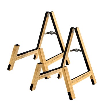 WANLIAN Floor Guitar Stand, Folding Electric Acoustic Guitar Stand Floor,Bass Stand Wooden with Padded,Classical bass Stand A-Frame Ukulele 2 PCS Folding Guitar Stand