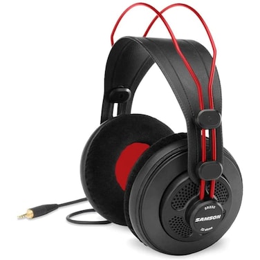 Samson SR860 Over-Ear Professional Semi-Open Studio Reference Small Headphones Headset - for Mobile Music Mixing, Monitoring, Recording &amp; Listening - Large 50mm Neodymium Drivers Noise Cancelling