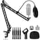 InnoGear Microphone Stand, Adjustable Mic Stand Set for Blue Yeti Nano Suspension Boom Scissor Arm Stand with 5/8" to 3/8" Screw, 5/8" to 1/4 Screw, Nano Mic Windscreen and Dual Layered Mic Pop Filter