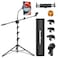 InnoGear Mic Stand, 6 in 1 Microphone Stand Floor with Tablet Phone Holder Height Adjustable from 30" to 72" Mic Stand Tripod Boom Arm with Gooseneck Carrying Bag for Singing Karaoke Stage