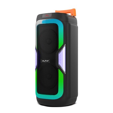 Dolphin New SP-1060RBT: Crisp &amp; DEEP BASS - Dual 10" Bluetooth Portable Speaker w/Light Show - Rechargeable Speaker   Immersive Sound, Vibrant LED Lights, Wireless Connectivity