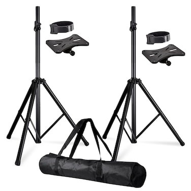 5 Core Speaker Stand Pair Tripod Floor Heavy Duty Adjustable Up to 72 Inch DJ Studio Monitor Stands Pole Mount - SS HD 2PK BLK Bag