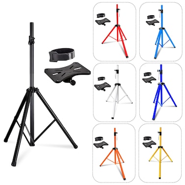 5 Core Speaker Stand Tripod Floor Tall Adjustable Up to 72 Inch DJ Studio Monitor Stands Pole Mount - SS ECO 1PK BLK WOB