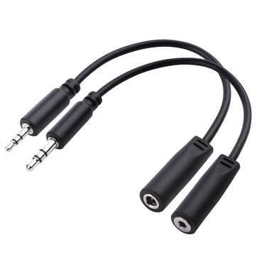 Cable Matters Combo-Pack 2.5mm and 3.5mm Headphone Adapter Kit (2.5mm to 3.5mm Adapter and 3.5mm to 2.5mm Adapter) in Black - 4 Inches