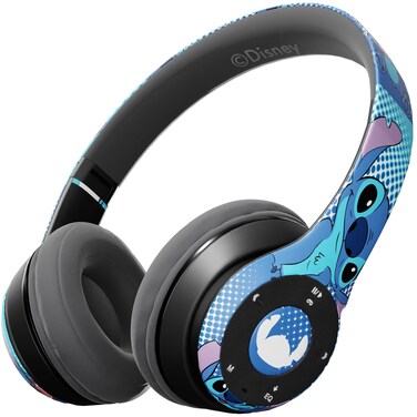 Disney Lilo &amp; Stitch Expressions Bluetooth Over-Ear Headphones, Wireless Foldable Headset with Built-in Microphone - Stitch Expressions Design, for Adults and Kids