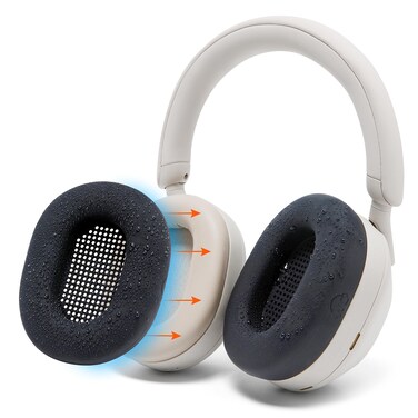 WC SweatZ XM5 - Patented Protective Headphone Ear Covers for Sony WH1000XM5 by WC   Only Compatible with Sony XM5 Over Ear Headphones   Sweatproof &amp; Easily Washable   Black