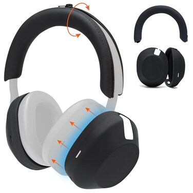 WC ShellZ XM5 - Protective Headphone Exterior Shell &amp; Headband Covers for Sony WH1000XM5 Made by Wicked Cushions   Made with Premium Silicone   Black