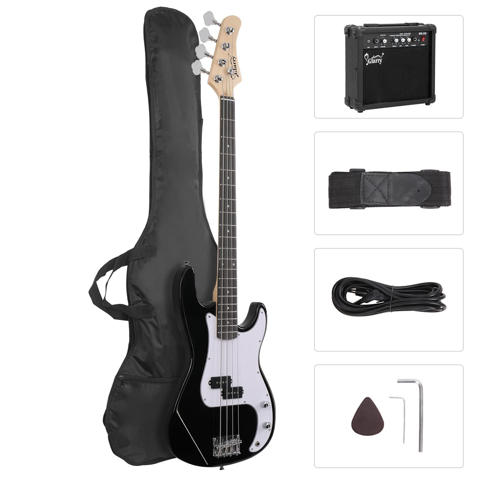 جلاري Glarry Full Size Electric Bass Guitar full size