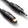 FosPower 24K Gold Plated Toslink to Mini Toslink Digital Optical S/PDIF Audio Cable with Metal Connectors &amp; Strain-Relief PVC Jacket - 6ft
