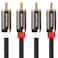 FosPower 2 RCA M/M Stereo Audio Cable [24K Gold Plated   Copper Core] 2RCA Male to 2RCA Male [Left/Right] Premium Sound Quality Plug - 10ft