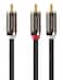 FosPower RCA Y-Adapter (6 Feet), 1 RCA Male to 2 RCA Male Y Splitter Digital Stereo Audio Cable for Subwoofer, Home Theater, Hi-Fi - Dual Shielded   24K Gold Plated