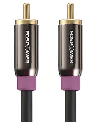 FosPower Subwoofer Cable (10 FT) RCA to RCA Audio Stereo Cable, Male to Male - Dual Shielded Cord   24K Gold Plated Connector   Corrosion Resistant   Clean Sounding Signal