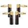 FosPower Right Angle Banana Plugs (2 Pairs / 4 pcs), Closed Screw 24K Gold Plated Banana Speaker Plug Connectors for Speaker Wire, Wall Plate, Home Theater, Audio/Video Receiver, and Sound Systems
