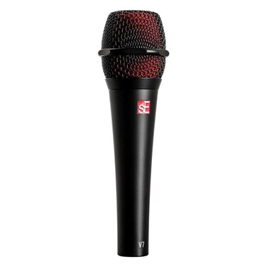 SE Electronics V7 BLACK Studio Grade Handheld Supercardioid Microphone with Shock Mount (Black)