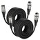 EBXYA XLR Cable 50ft 2 Packs - Premium Balanced Microphone Cable with 3-Pin XLR Male to Female Mic Speaker Cable, Black