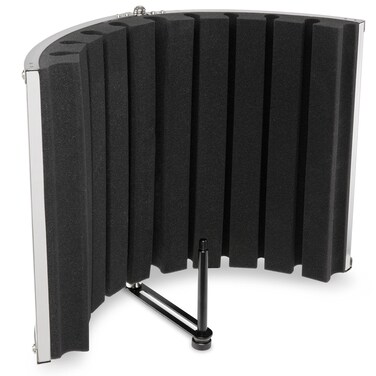 LyxPro VRI-30 Sound Absorbing and Vocal Booth Recording Microphone Isolation Shield Panel for Home Office and Studio Portable &amp; Foldable Stand Mount Adjustable