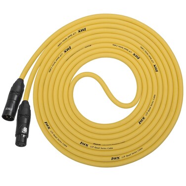 LyxPro Quad Series 15 ft XLR 4-Conductor Star Quad Balanced Microphone Cable for High End Quality and Sound Clarity, Extreme Low Noise, Yellow