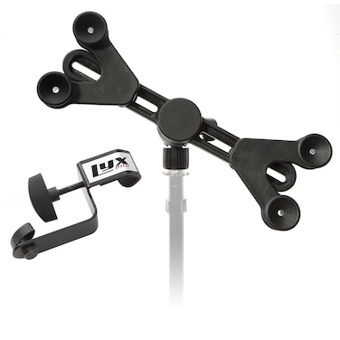 LyxPro TSM1 Microphone Music Stand Mount Holder for Tablet iPhone Ipad Smartphone and Android Adjustable 360 Degree Swivel Tilt Support Arms 3 to 11.5 Inch with Extra Detachable Clip
