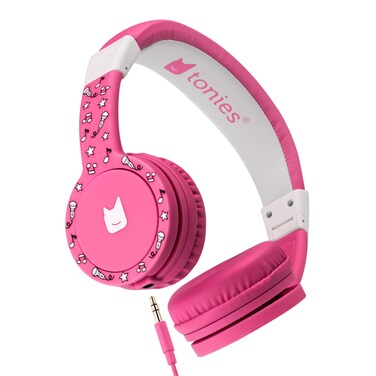 Tonies Foldable Wired Headphones for Kids - Comfortably Designed to fit On-Ear - Works with Toniebox and All 3.5mm Devices - Pink