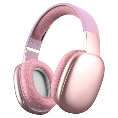 Gabba Goods Wireless Over Ear Bluetooth Headphones with Microphone - Wireless Headset -Noise Reduction - Bluetooth, Wired,Built in Micro SD for Travel, Home, Work TV,PC,Gaming,Cellphone (Pink)